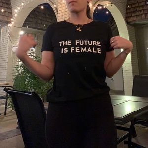 The future is female black tshirt